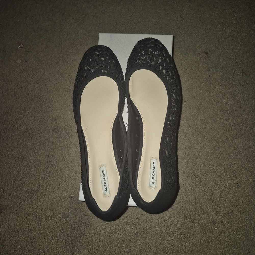 Alex Marie Black Lace Flats